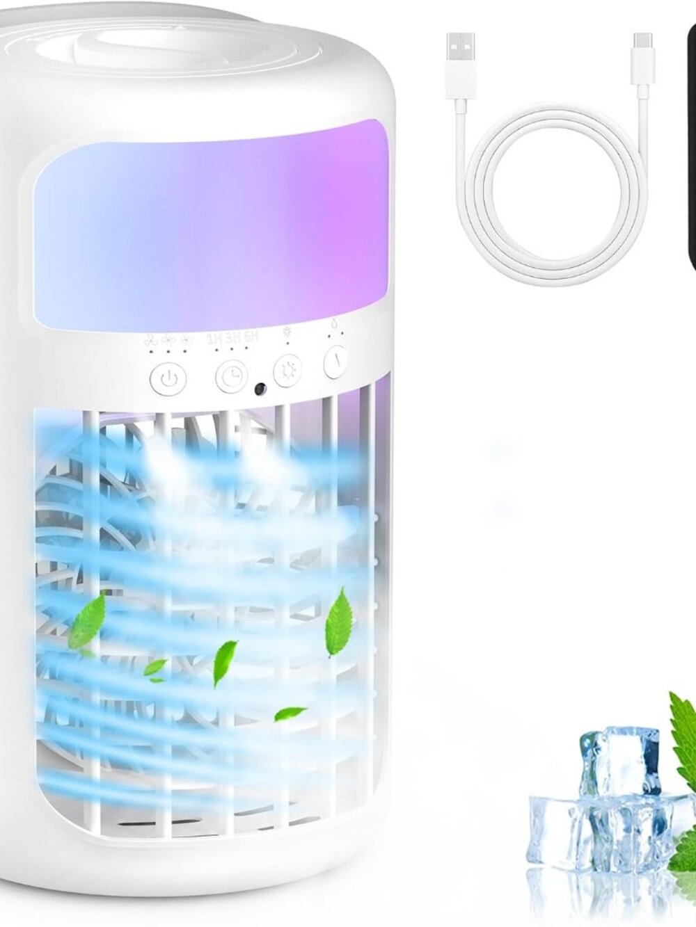 Stay Cool Anywhere — 4-in-1 Portable Air Conditioner Fan, Quiet Evaporative Cool